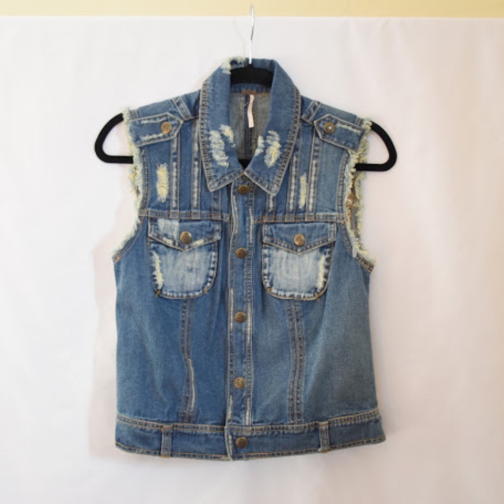 Free People Denim Vest